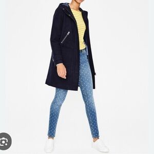Boden Duffle coat NWT US 6 navy moleskin duffle coat jacket, a Boden classic!